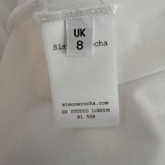 NWT Simone Rocha Frill Trim Midi Dress A Line Embroidered Eyelet Size US 4 - Picture 12 of 13